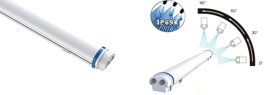 IP69K led vapor proof light fixture