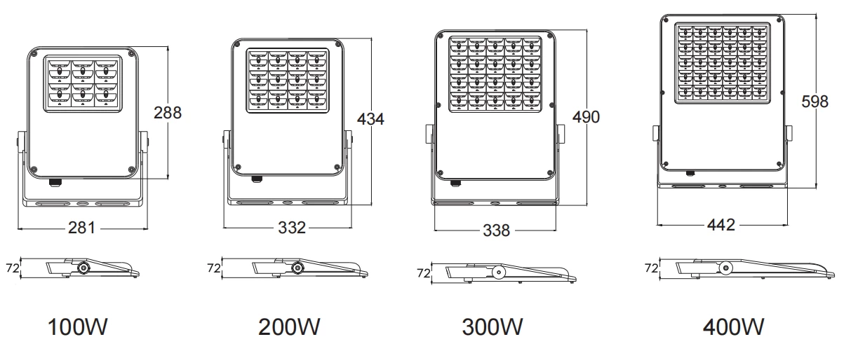 flood lights size