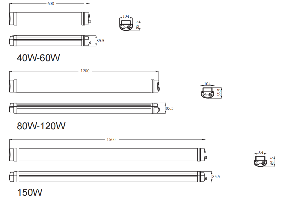 4ft led vapor tight light fixture