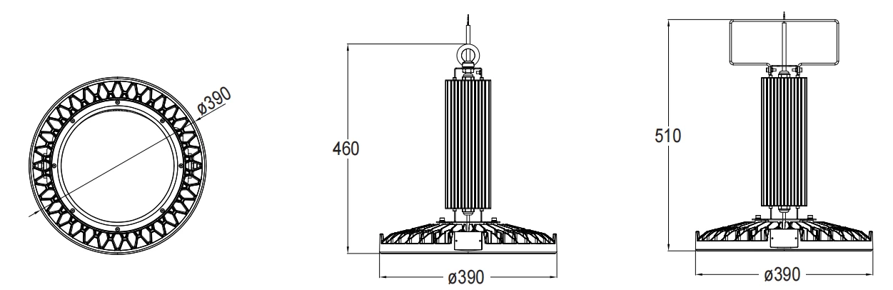 high temp led high bay tamaño