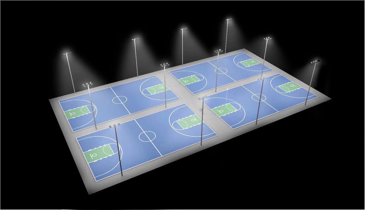 outdoor led basketball court lighting